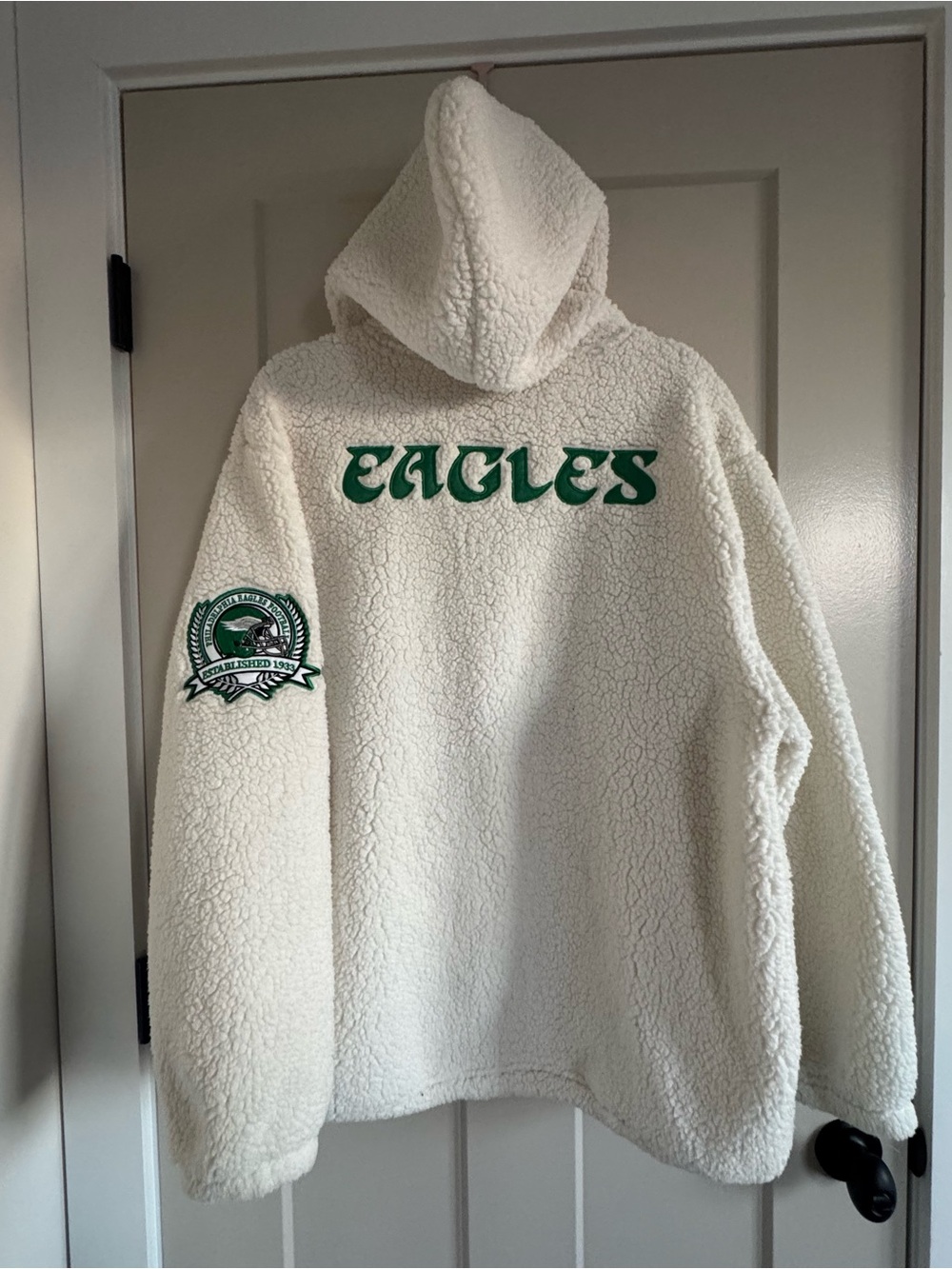 Aeropostale NFL Cream Teddy Philadelphia Eagles Warm Sherpa Hoodie - Picture 4 of 6